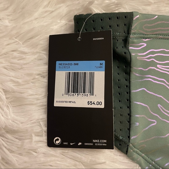 Nike Women Geo Onyx Hipster Bikini Bottom Color Silver Pine Size M NWT - Picture 9 of 9